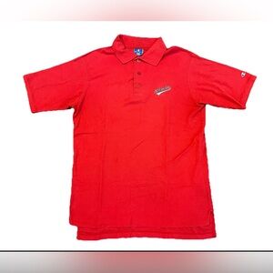 Vintage Nebraska Cornhuskers Golf Polo Shirt Champion Mens Large Red‎ 90s NCAA